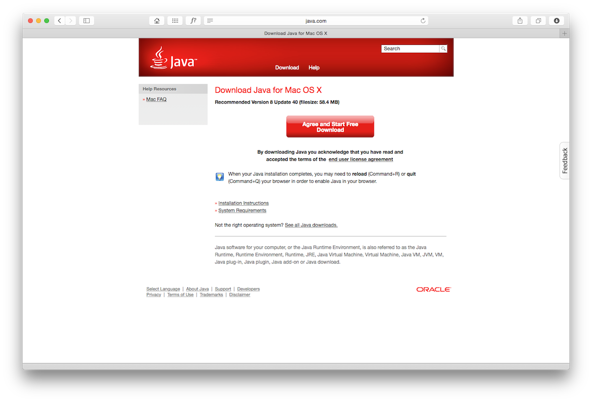 java update for my mac